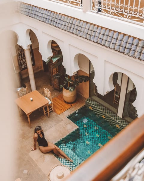 Patio, People, Decorative detail, Pool view, Swimming pool