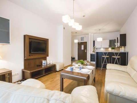 Kitchen or kitchenette, Living room, Seating area