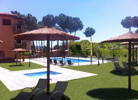 Patio, Spring, Natural landscape, Garden, Garden view, Pool view, Swimming pool, Swimming pool, sunbed