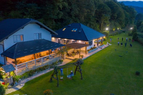 Property building, Night, Natural landscape, Garden view