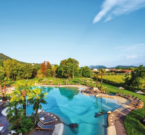 Natural landscape, Garden, Pool view, Swimming pool, sunbed