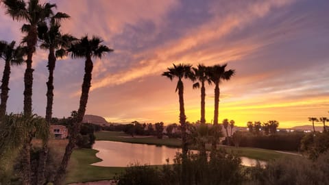 Garden view, Garden view, Lake view, Lake view, Sunset