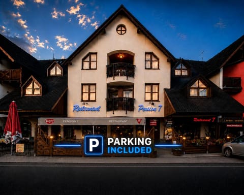 Property building, Night, Logo/Certificate/Sign, Parking