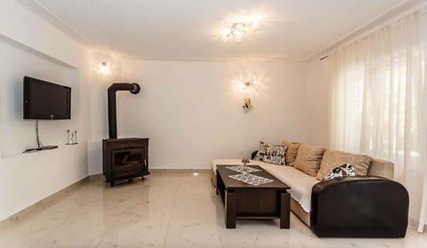 Summer, Living room, Seating area, fireplace
