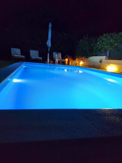 Night, Pool view, Swimming pool