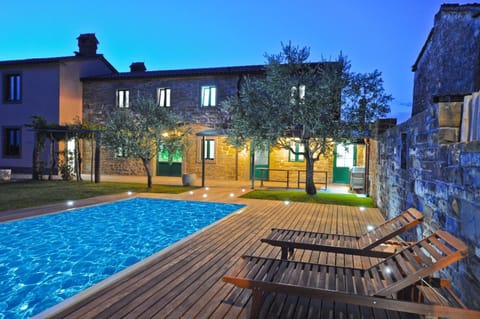 Night, Summer, Garden, Garden, Garden view, Swimming pool, Swimming pool