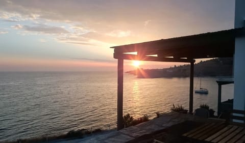 Summer, View (from property/room), Balcony/Terrace, Balcony/Terrace, Beach, On site, Landmark view, Sea view, Sunset