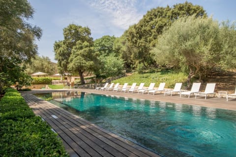 Day, Natural landscape, Garden, Garden view, Pool view, Swimming pool, sunbed