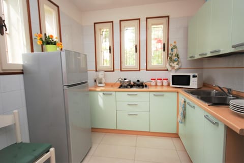 Kitchen or kitchenette, minibar, stove