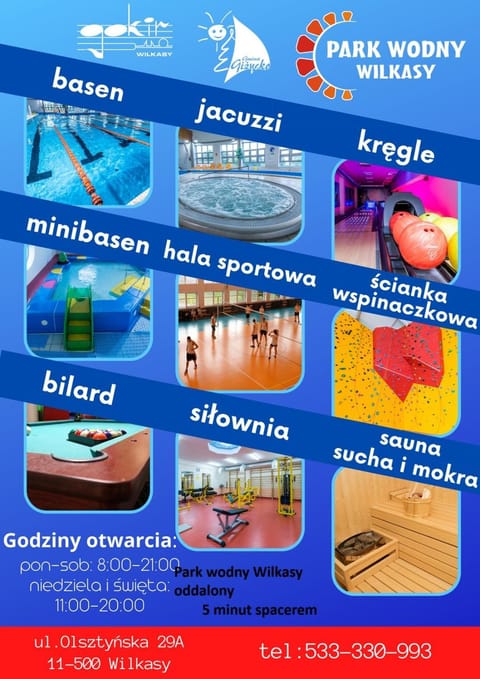 Billiard, Bowling, Swimming pool