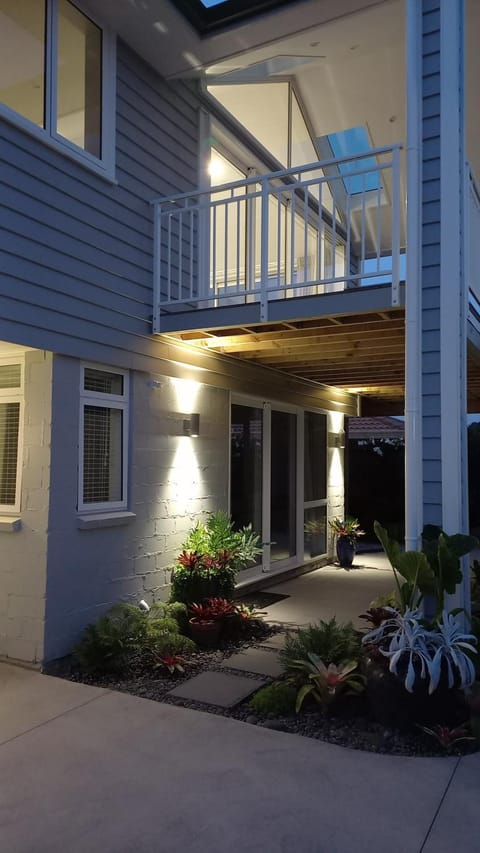Property building, Night, Garden, Garden view