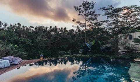 Natural landscape, Swimming pool, Sunset