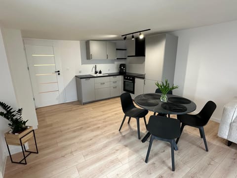 Kitchen or kitchenette, dishwasher, oven, stove