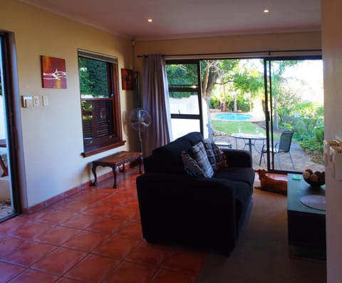 Living room, Garden view, Swimming pool