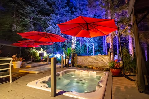 Patio, Night, Garden, Hot Tub, Garden view, sunbed