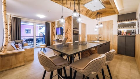 Kitchen or kitchenette, Living room, Dining area