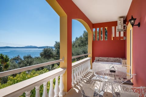 View (from property/room), Balcony/Terrace, Seating area, Sea view