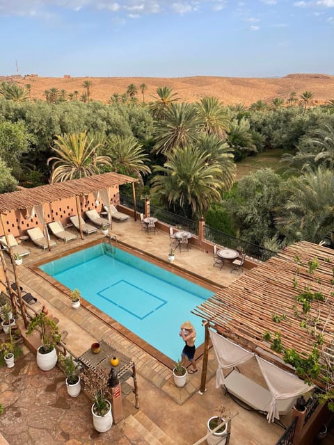 Natural landscape, Garden, Garden view, Pool view, Swimming pool, sunbed