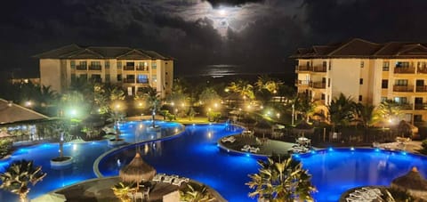 Property building, Night, Pool view, Swimming pool