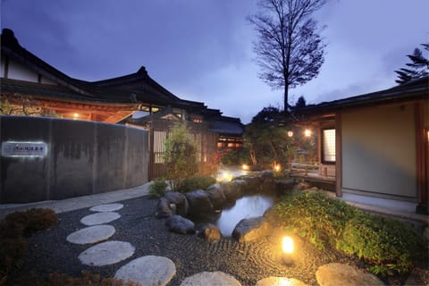 Property building, Facade/entrance, Night, Garden, Garden view
