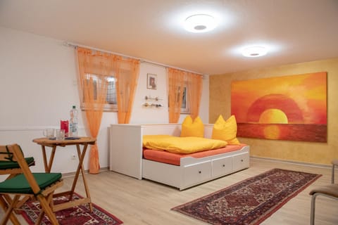 Bed, Living room, Seating area, On site