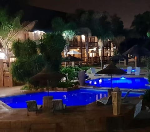 Property building, Night, Garden view, Swimming pool