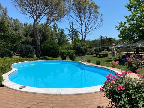 Property building, Spring, Day, Natural landscape, Summer, Garden, View (from property/room), Garden view, Pool view, Swimming pool, Inner courtyard view, sunbed