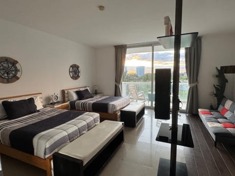 Bed, Living room, Bedroom