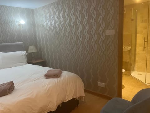 Shower, Bed, Bathroom, Bedroom