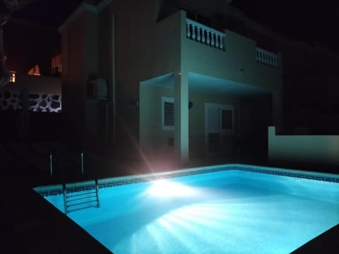 Night, Pool view, Swimming pool