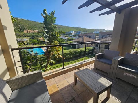 Property building, Patio, Day, Natural landscape, View (from property/room), Balcony/Terrace, Seating area, Mountain view, Pool view, Swimming pool
