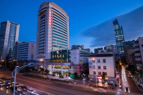 Property building, Night, City view, Street view