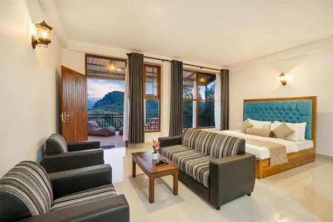 Bed, Natural landscape, Living room, Bedroom, Mountain view
