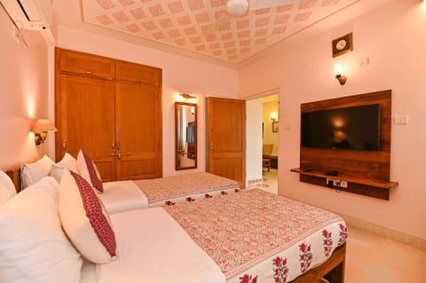 Bed, TV and multimedia, wardrobe, air conditioner