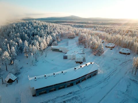 Property building, Natural landscape, Bird's eye view, Winter