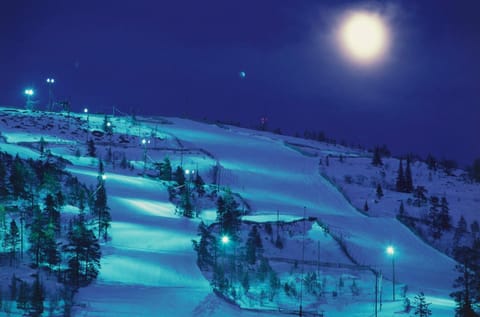 Night, Winter, Skiing, Sports