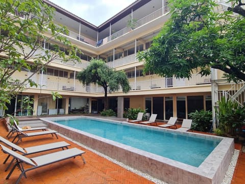 Property building, Day, View (from property/room), Swimming pool