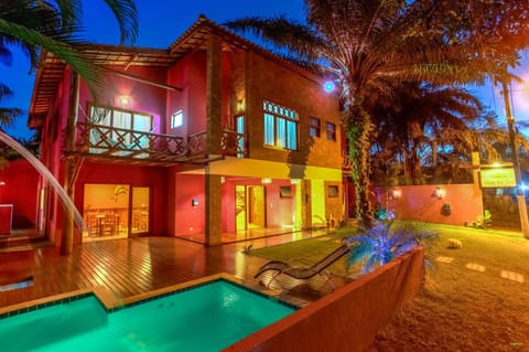 Night, Garden, Swimming pool