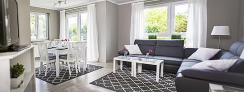 Living room, Dining area, Quiet street view