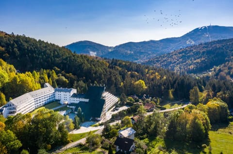 Spring, Natural landscape, Bird's eye view, Mountain view
