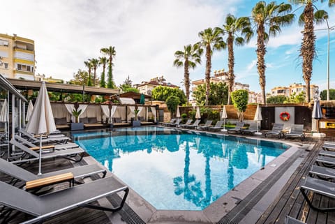 Pool view, Swimming pool, sunbed