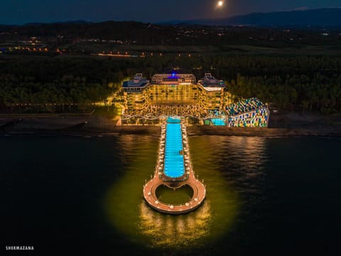 Night, Natural landscape, Bird's eye view, Pool view, Swimming pool