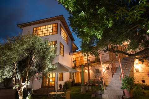 Property building, Patio, Night, Garden, Garden view