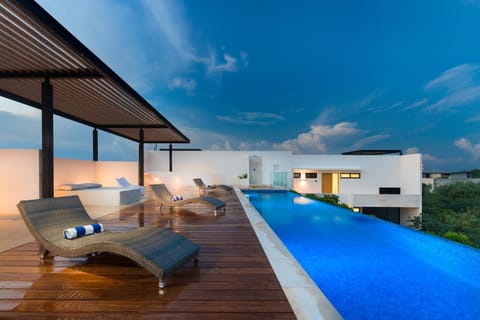 Swimming pool, Sunrise, Sunset