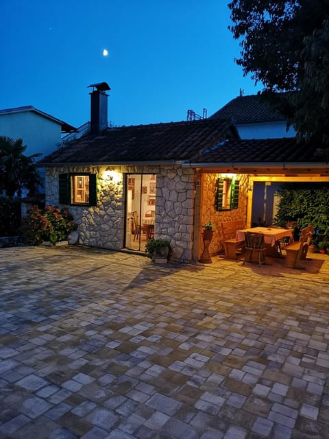 Patio, Night, Garden view, Internal: Not applicable to any particular room