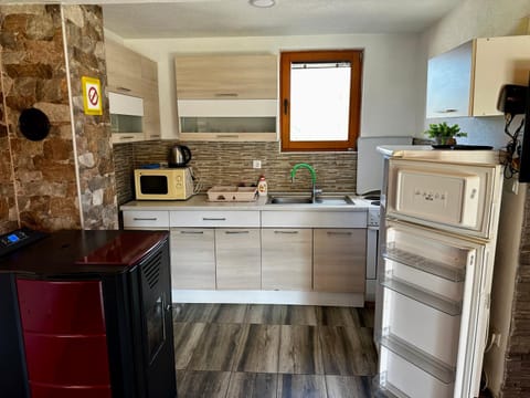 Kitchen or kitchenette, minibar, oven, stove
