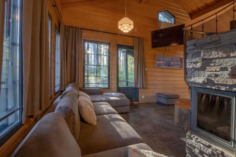 Seating area, fireplace