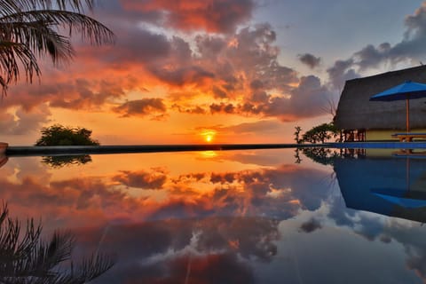 Natural landscape, Swimming pool, Swimming pool, Sunrise