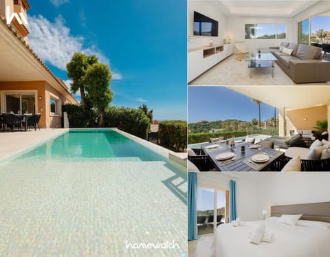 Patio, Communal lounge/ TV room, Bed, Day, TV and multimedia, View (from property/room), Balcony/Terrace, Balcony/Terrace, Living room, Lounge or bar, Dining area, Bedroom, Sea view, Swimming pool, sunbed, towels