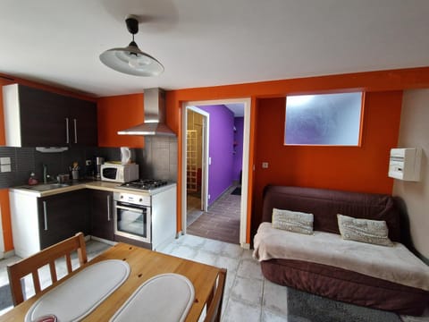 Kitchen or kitchenette, Living room, Seating area, Dining area, oven, stove